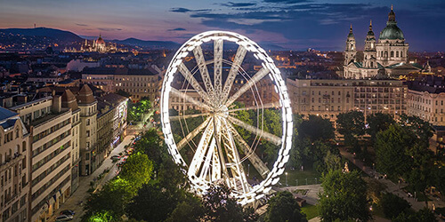 spektakuläres Riesenrad in Budapeste